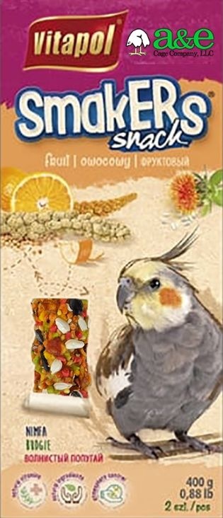 A&E Cage Company Smakers Cockatiel Fruit Treat Sticks - 2 Count