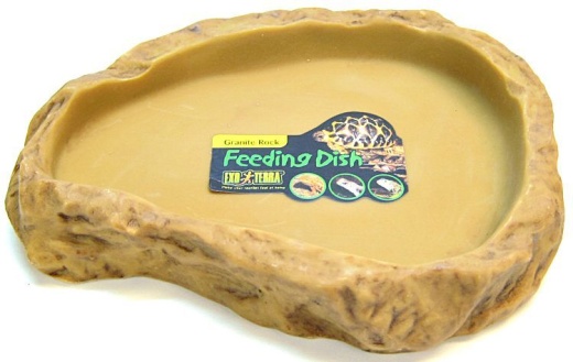 Exo-Terra Granite Rock Reptile Feeding Dish - Medium (5.25"L X 4.5"W X 1"H)