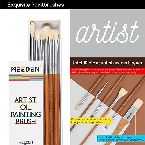 Meeden Oil Painting Kit, Prime Artist Series Painting Sets With Sketch Easel Box, Professional Art Paint Supplies Kit With Paint Brushes, Palette Knives, Canvases For Painting Supplies For Adults