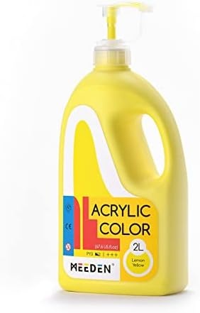 Meeden Lemon Yellow Acrylic Paint With Pump Lid, 1/2 Gallon (2L /67.6 Oz.)  Heavy-Body Non-Toxic Rich Pigment Color, Perfect For Art Class, Wall  Painting, Painting Party & Creative Diy