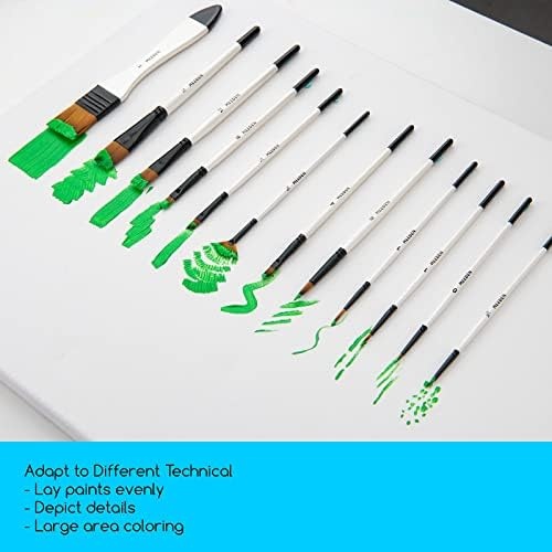  MEEDEN Angled Paint Brushes Set, Anti-Shedding