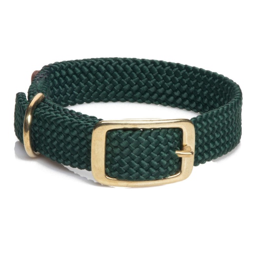 Mendota Double Braid Collar - Brass - Red / 1" X 21"