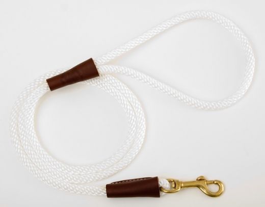 Mendota Snap Leash - Small 3/8 Inch - White / 4 Feet