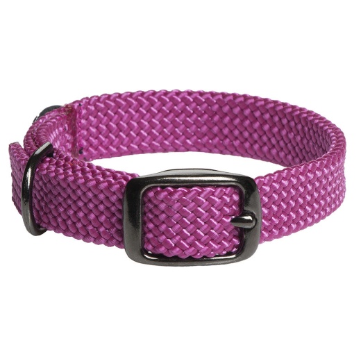 Mendota Double Braid Collar - Black Metallic - Red / 9/16" X 12"