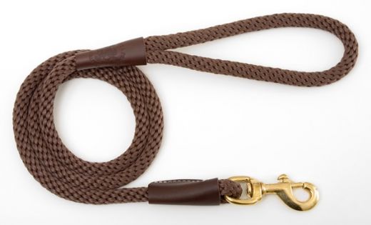 Mendota Snap Leash - Large 1/2 Inch - Brown / 4 Feet