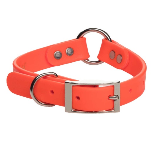 Durasoft Imitation Leather Collar - Center Ring - Brown / Wide / 14 Inch
