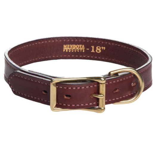 Leather Standard Collar - Chestnut - Narrow Standard / 12 Inch