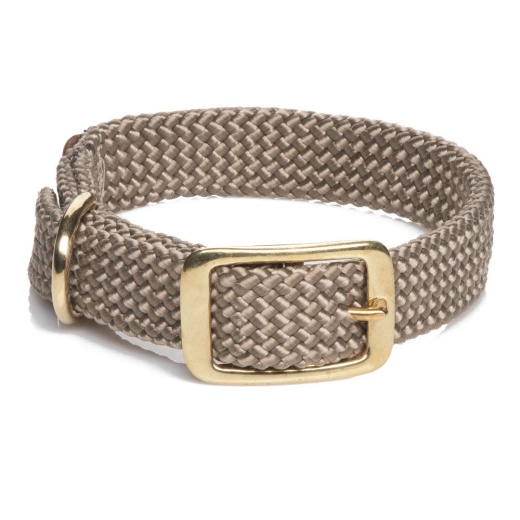 Mendota Double Braid Collar - Brass - Black / 9/16" X 12"