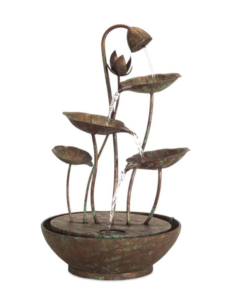 Lotus Leaf Fountain, 19.5”H, Iron