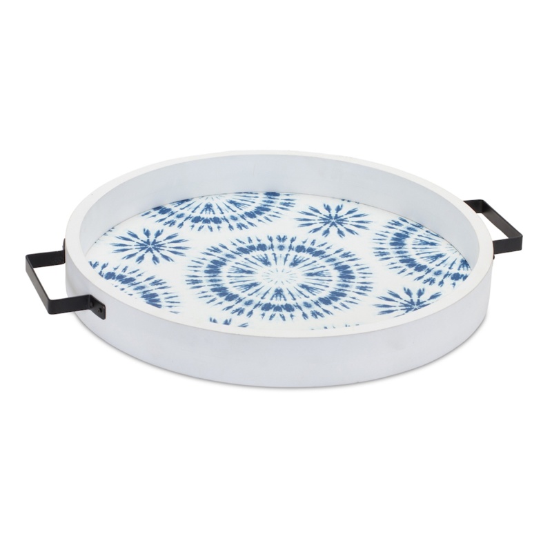 Tray Set of 2, 14.75"D x 1.75"H Wood
