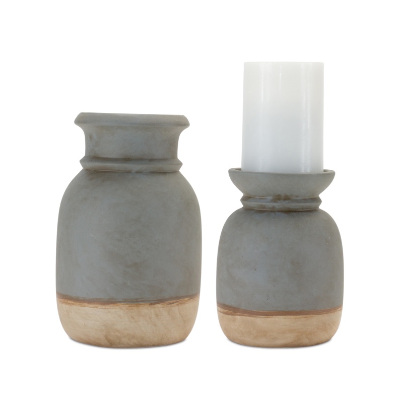 Candle Holder Set of 2, Ceramic
