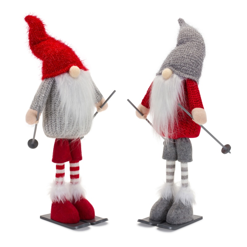 Gnome Skier (Set of 6) 14.25”H Polyester