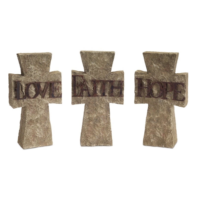 Hope, Faith, Love Cross Set of 3