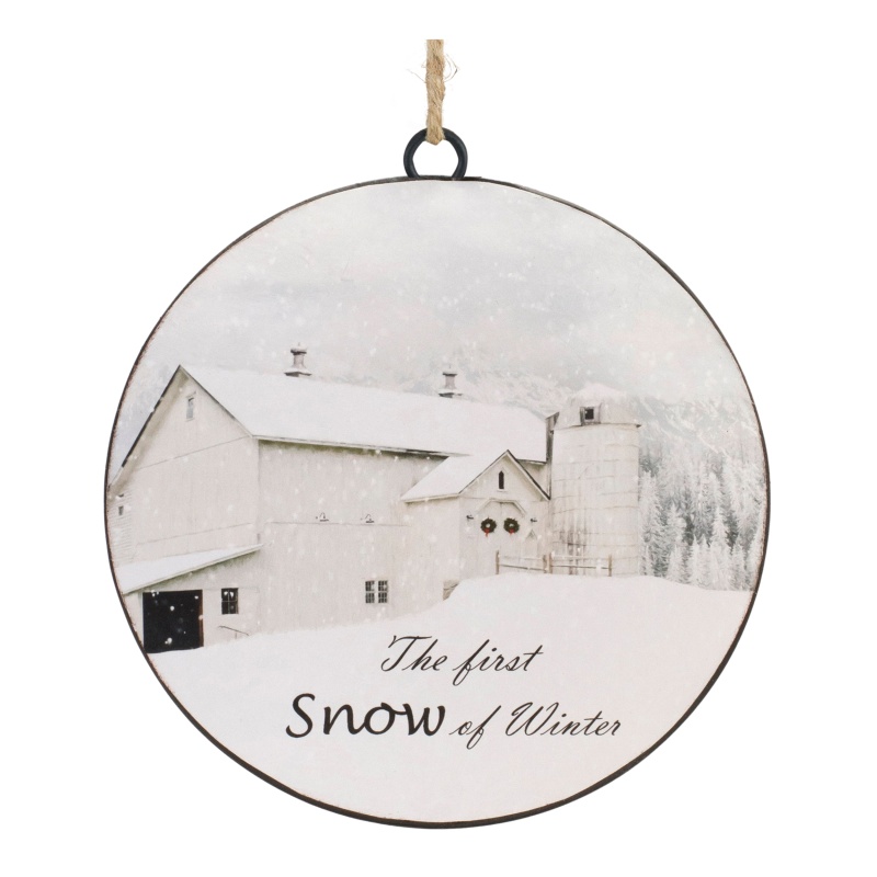 First Snow Disc Ornament (Set of 12) 6”H Iron