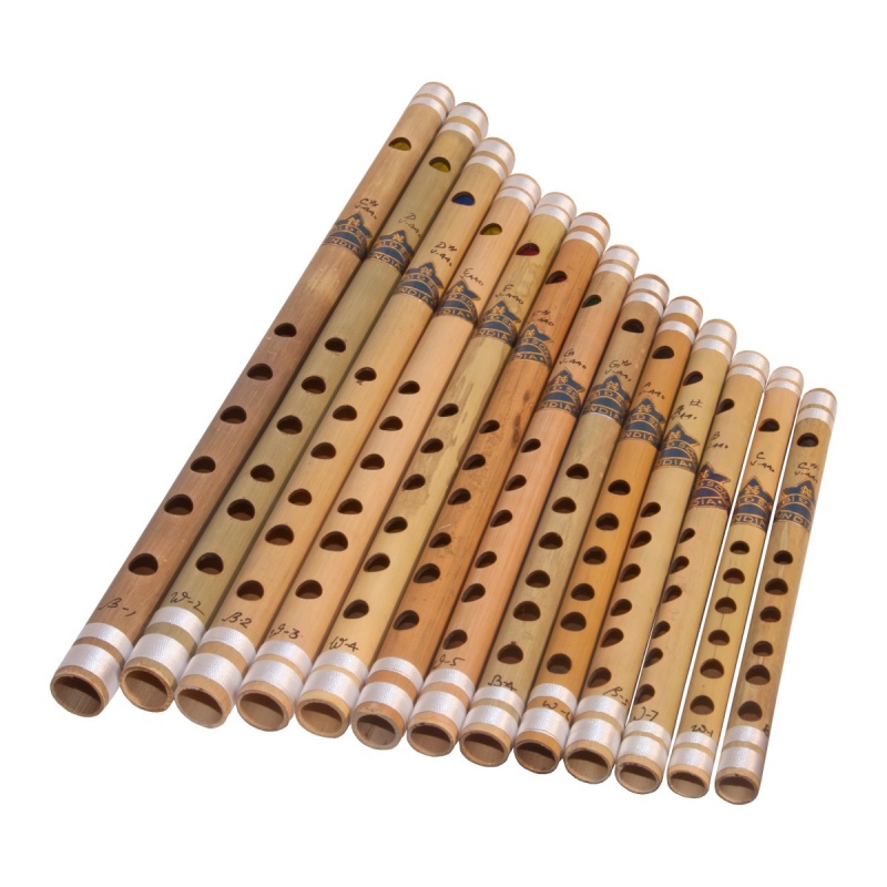 Nabi & Sons Cross Blown Bamboo Flute Set 13-Piece