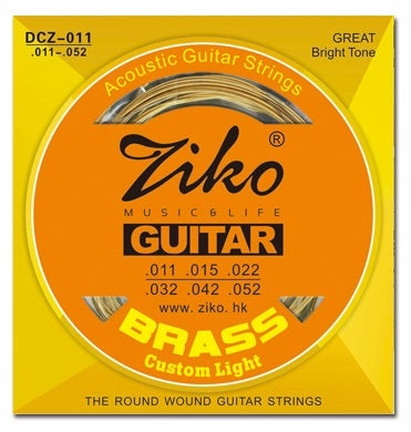 Ziko Custom Light Brass Acoustic Guitar Strings