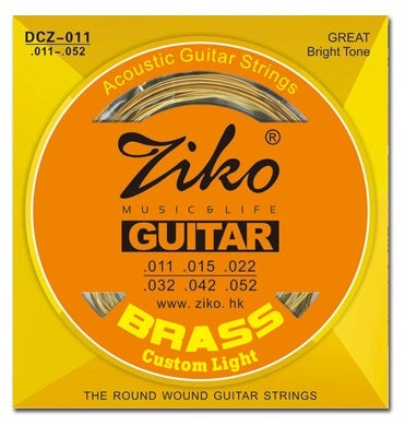 Ziko Custom Light Brass Acoustic Guitar Strings 11-52