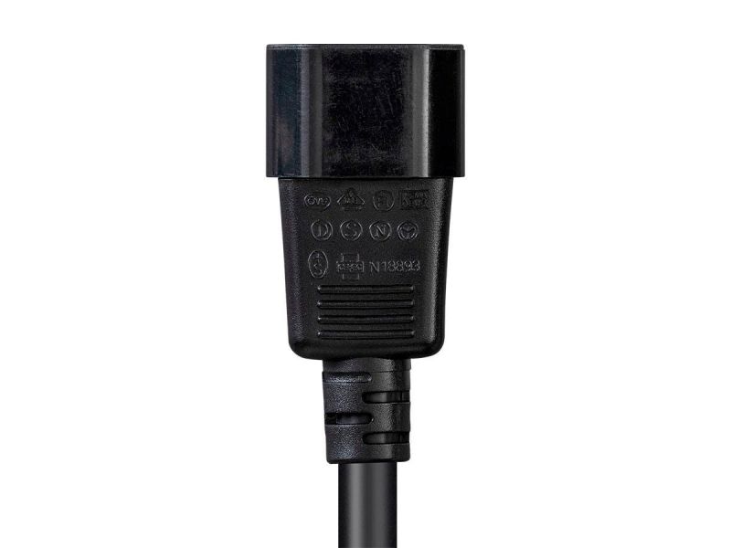 Monoprice Heavy Duty Power Cable - Iec 60320 C14 To Iec 60320 C15, 14Awg, 15A/1875W, Sjt, 125V, Black, 6Ft