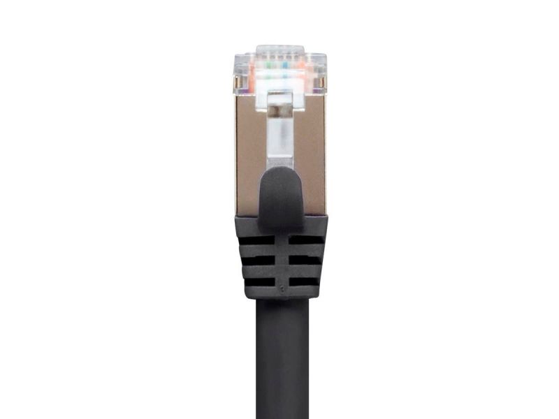 Monoprice Entegrade Series Cat7 Double Shielded (S/Ftp) Ethernet Patch Cable - Snagless Rj45, 600Mhz, 10G, 26Awg, 0.5Ft, Black