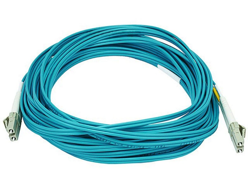 Monoprice Om3 Fiber Optic Cable - Lc/Lc, Ul, 50/125 Type, Multi-Mode, 10Gb, Aqua, 10M, Corning