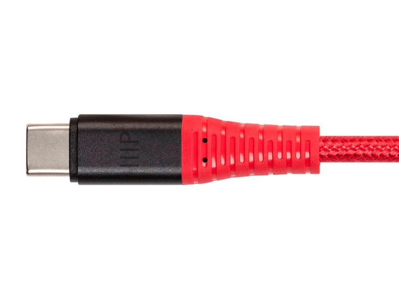 Monoprice Atlasflex Series Durable Usb 2.0 Type-C Charge & Sync Kevlar Reinforced Nylon-Braid Cable, 5A/100W, 6Ft, Red