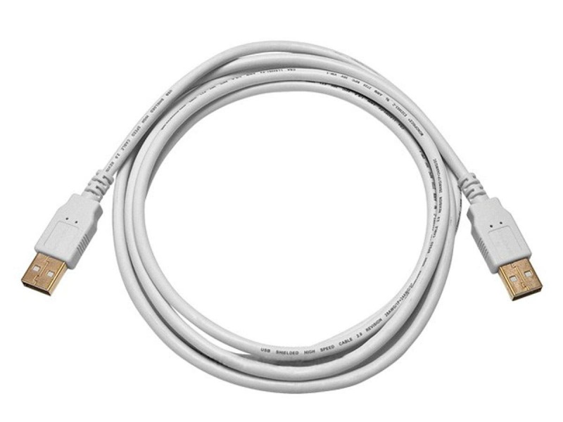 Monoprice Usb-A To Usb-A 2.0 Cable - 28/24Awg, Gold Plated, White, 6Ft