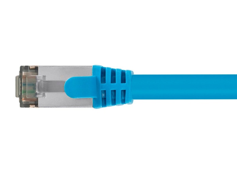 Monoprice Cat8 25Ft Blue Patch Cable, Double Shielded (S/Ftp), 26Awg, 2Ghz, 40G, Pure Bare Copper, Snagless Rj45, Entegrade Series Ethernet Cable