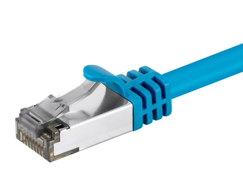 Monoprice Cat8 25Ft Blue Patch Cable, Double Shielded (S/Ftp), 26Awg, 2Ghz, 40G, Pure Bare Copper, Snagless Rj45, Entegrade Series Ethernet Cable