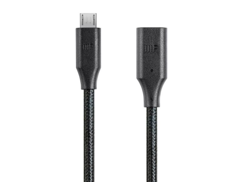 Monoprice Palette Series 2.0 Usb-C Female To Micro Type-B Cable, 1.5 Ft Black