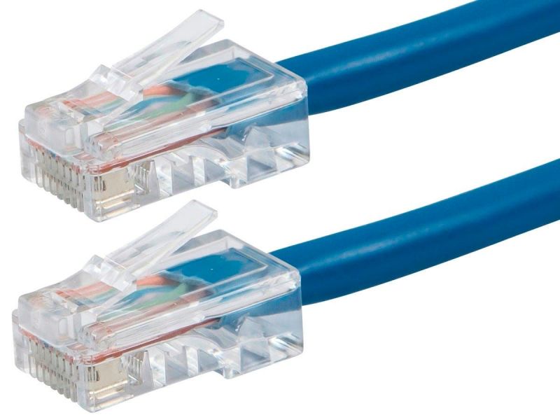 Monoprice Zeroboot Cat5e Ethernet Patch Cable - Rj45, Stranded, 350Mhz, Utp, Pure Bare Copper Wire, 24Awg, 1Ft, Blue
