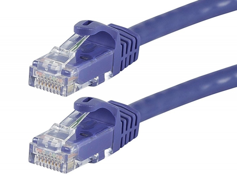Monoprice Flexboot Cat5e Ethernet Patch Cable - Snagless Rj45, Stranded, 350Mhz, Utp, Pure Bare Copper Wire, 24Awg, 0.5Ft, Purple