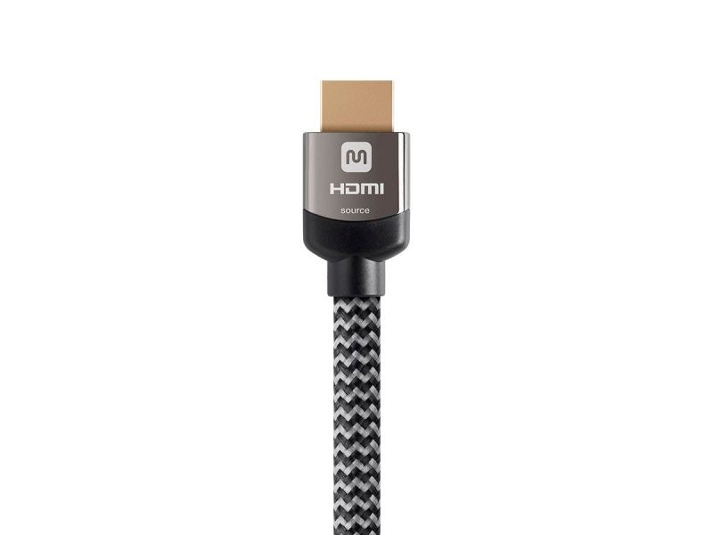 Monok Braided High Speed Hdmi Cable 30Ft - Cl3 In Wall Rated 18Gbps Active Gray