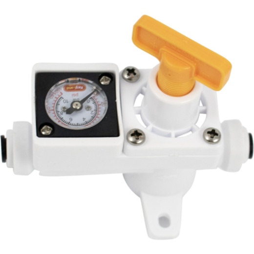 Duotight In-Line Regulator | Built-In Pressure Gauge | 0-150 Psi | Liquid & Gas Compatible | 6.35 Mm Duotight