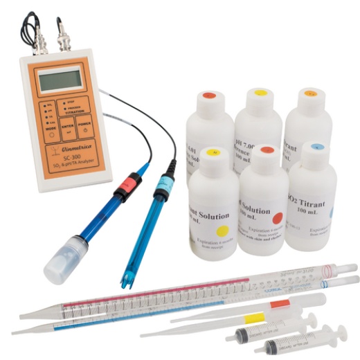 Vinmetrica Sc-300 | Complete Wine Testing Kit | Sulfite (So2), Ph & Titratable Acidity (Ta) Analyzer Kit
