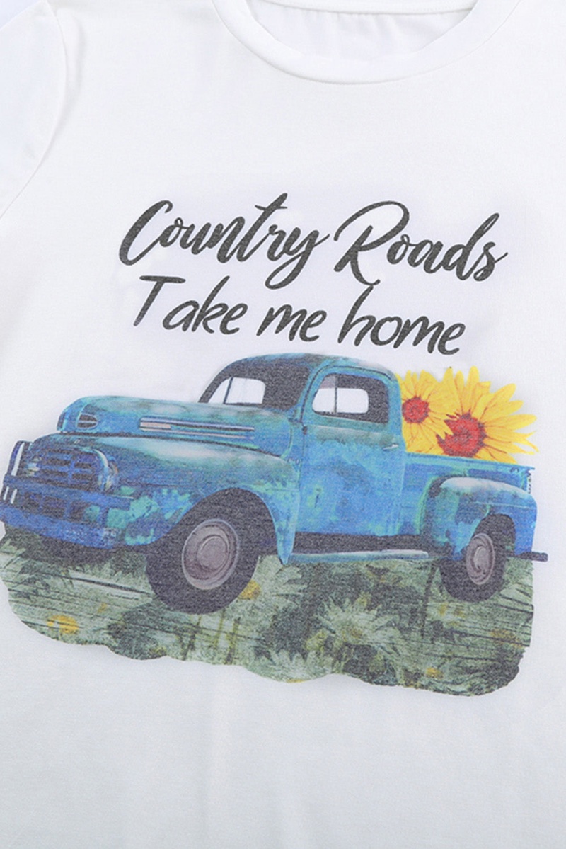 White Short Sleeve Country Roads Take Me Home T-Shirt