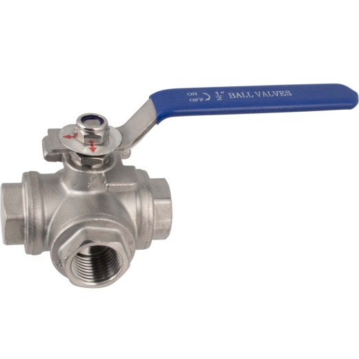 Stainless 3-Way Ball Valve - 1/2 In. Bsp