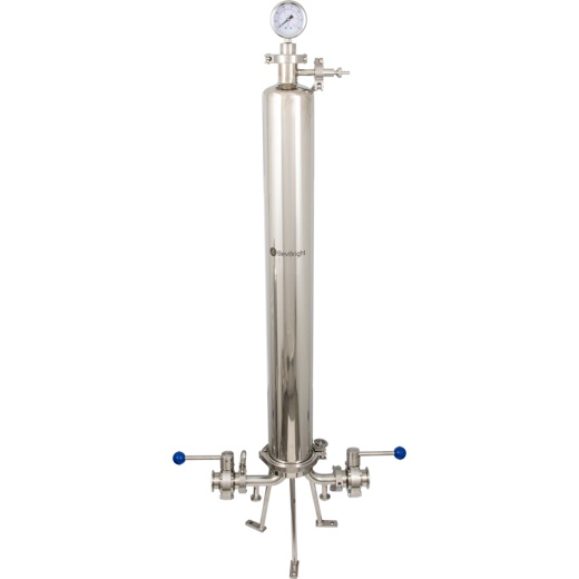 Bevbright® Stainless Steel Cartridge Filter Housing | 30" | Single Cartridge Housing