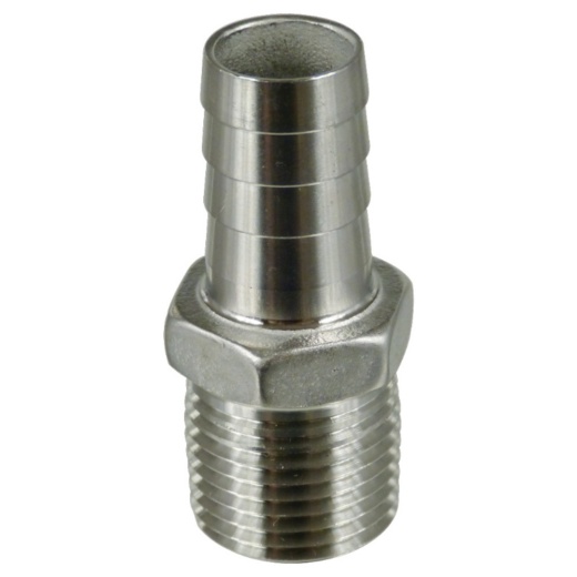 Stainless Barb - 1/2 In. Mpt X 5/8 In. (1/2 In. Id)