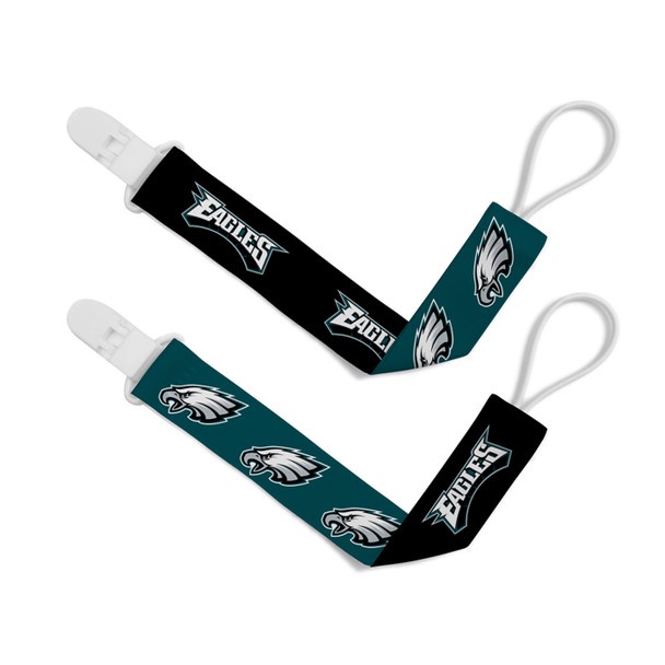 Philadelphia Eagles Nfl Baby Fanatic Pacifier Clip 2-Pack