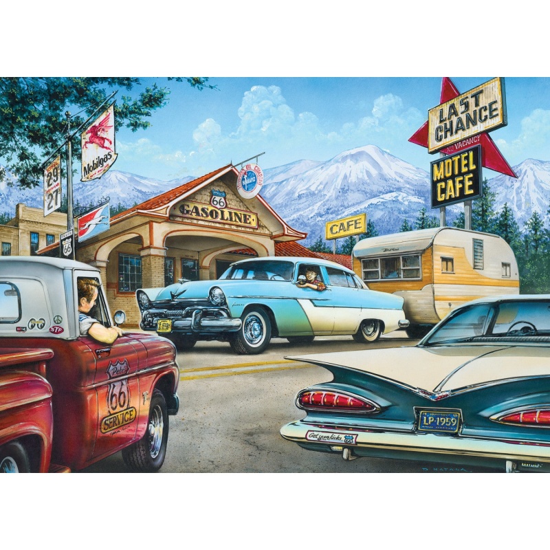 Cruisin' Route 66 - On The Road Again 1000 Piece Jigsaw Puzzle