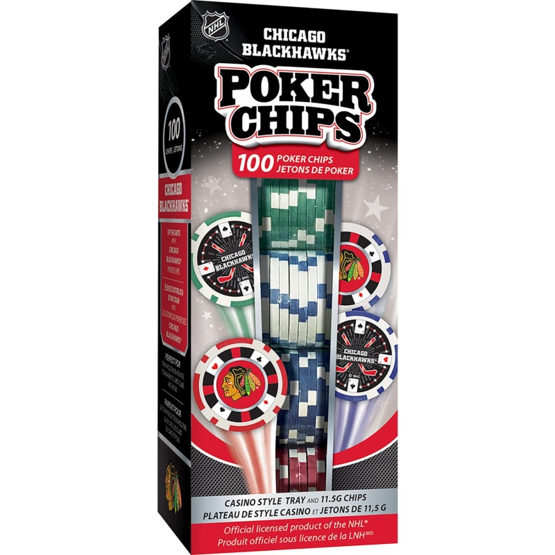 Chicago Blackhawks NHL Poker Chips 100pc