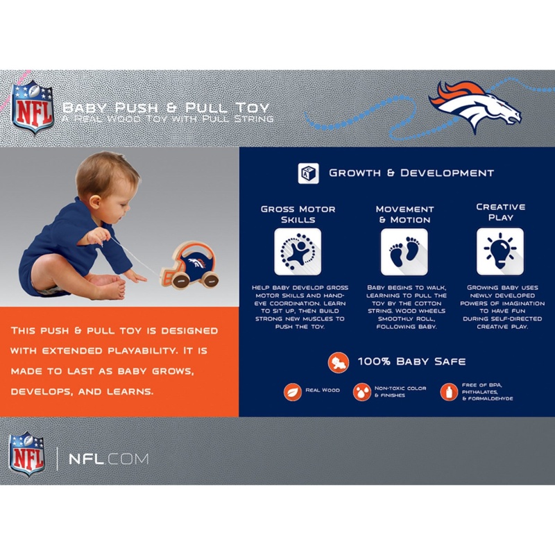 Denver Broncos - Push & Pull Baby Toy