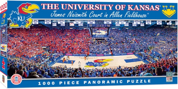 Stadium Panoramic Kansas Jayhawks Basketball 1000 Piece Ncaa Sports Puzzle - Center View