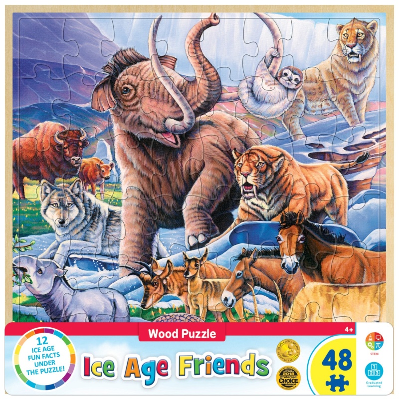 Wood Fun Facts - Ice Age Friends 48 Piece Wood Jigsaw Puzzle