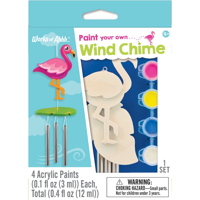 Flamingo Wind Chime Wood Craft & Paint Kit