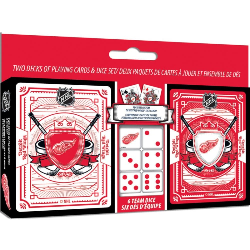 Detroit Red Wings - 2-Pack Playing Cards & Dice Set
