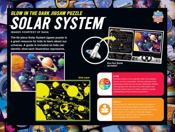 Masterpieces 60 Piece Glow In The Dark Kids Puzzle - Solar System