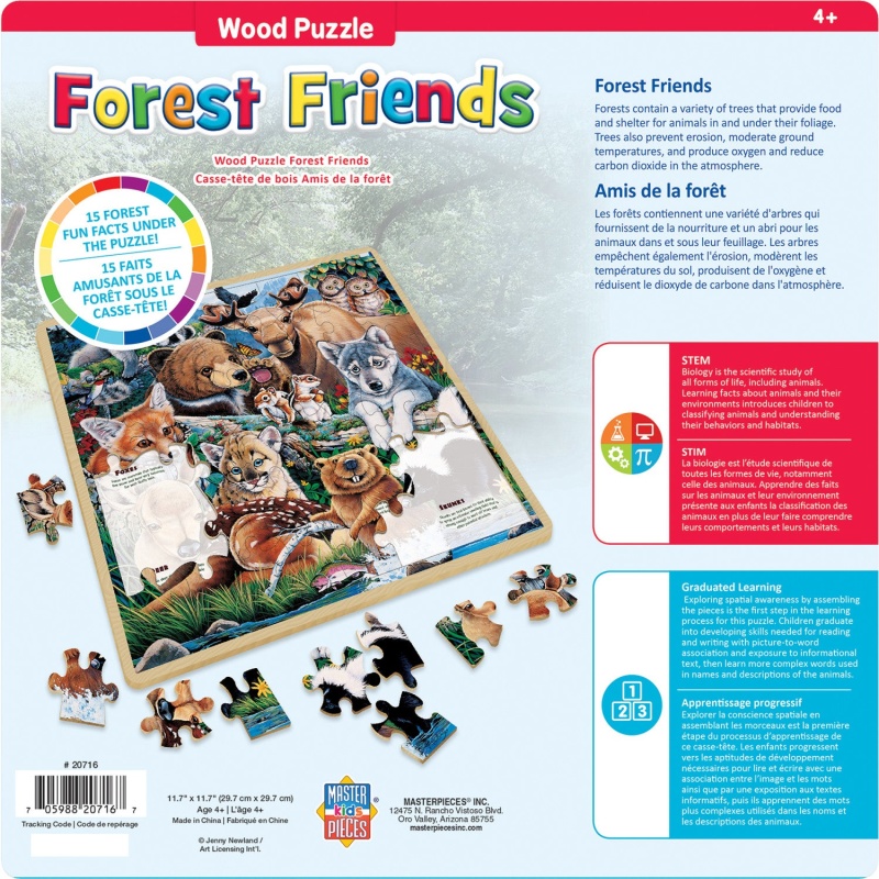 Wood Fun Facts - Forest Friends 48 Piece Wood Jigsaw Puzzle