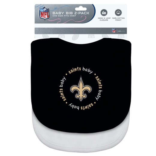 New Orleans Saints Baby Bibs 2-Pack - Officially Licensed NFL BabyFanatic Unisex Bibs