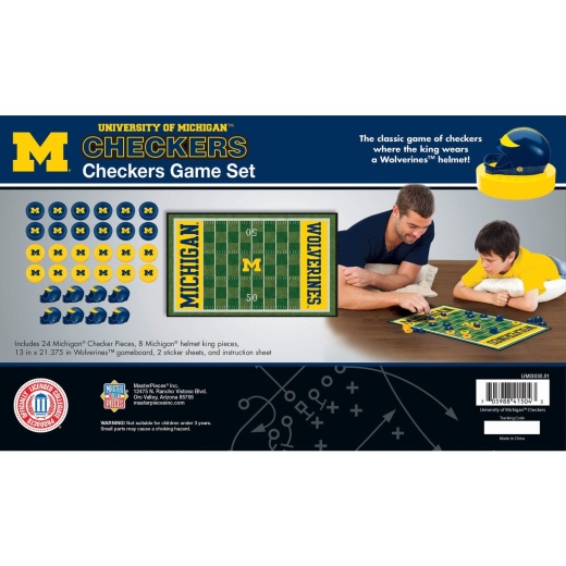 Michigan Wolverines Checkers Board Game - Show Your Team Spirit